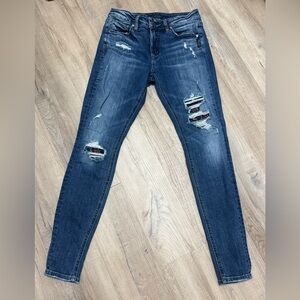 Silver brand Avery Skinny jeans with flower embroidery